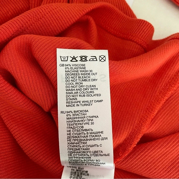 New! Reiss laurel cutout shoulder knit long sleeve top orange nwt 30036 - Picture 6 of 12